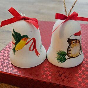 Vintage PAIR 2 Signed Sandstone Creations AZ Christmas‎ Ornaments Bird Southwest